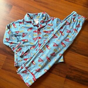Steve‎ Boys Kids Blue Fire Truck Pajama Set Size S(5) Flame Resistant